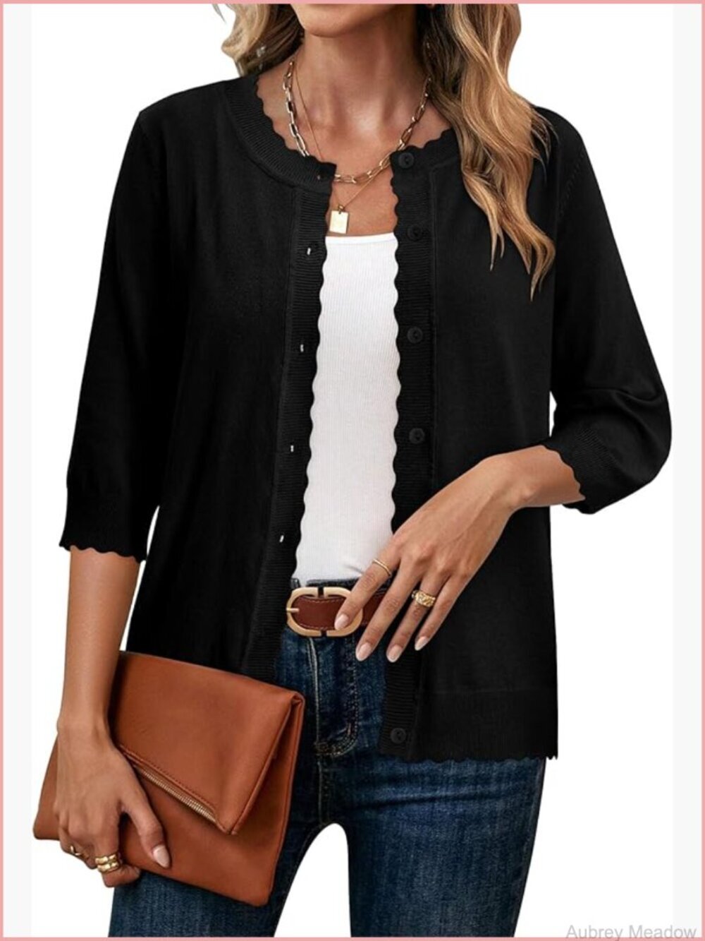 Lightweight Knit Cardigan with V-Neck and Button Front